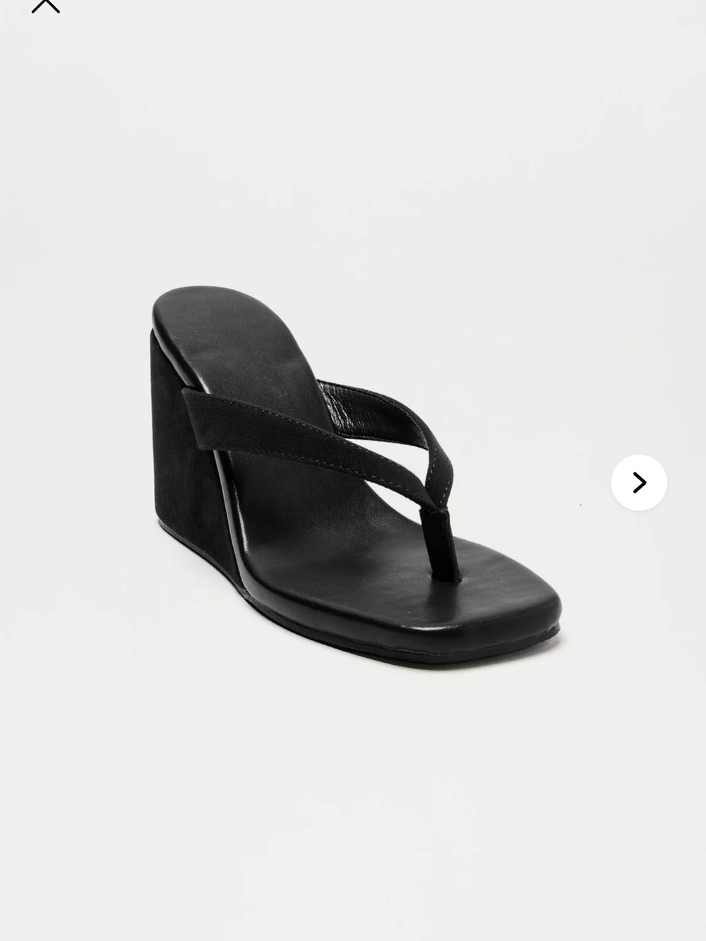 Black Wedge Thong Sandal - Women